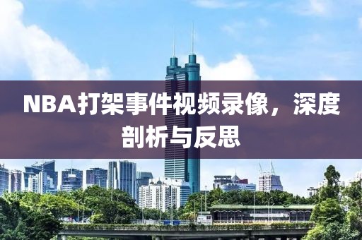 NBA打架事件视频录像,深度剖析与反思