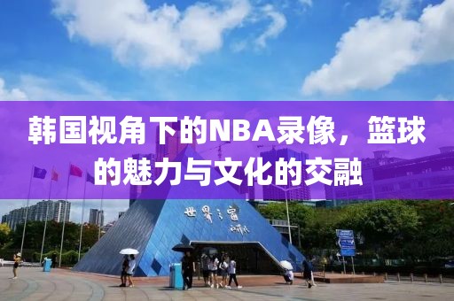 韩国视角下的NBA录像，篮球的魅力与文化的交融